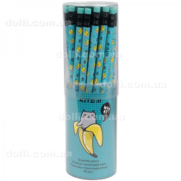 Карандаш графитный с ластиком Kite Bananas K21-056-4
