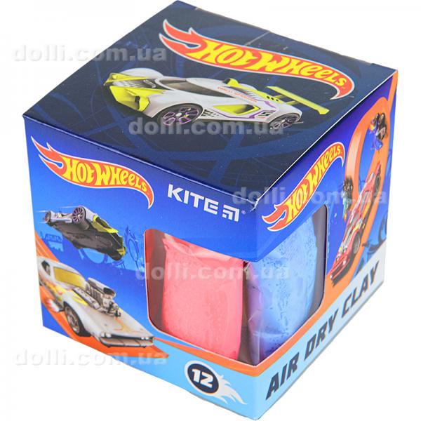 Пластилин воздушный Kite Hot Wheels HW22-135, 12 цветов + формочка