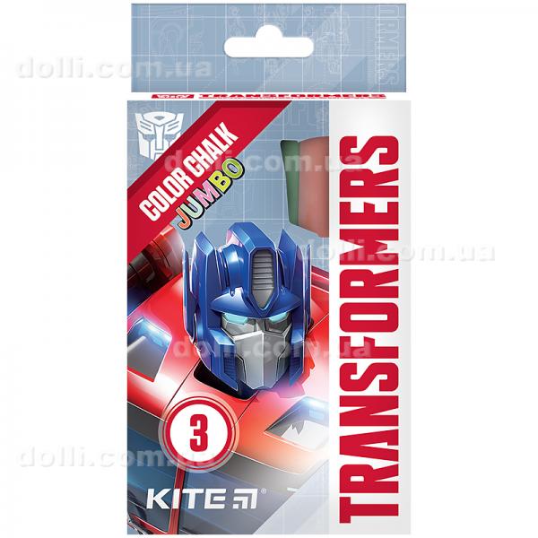 Крейда кольорова Kite Jumbo Transformers TF24-077, 3 кольори