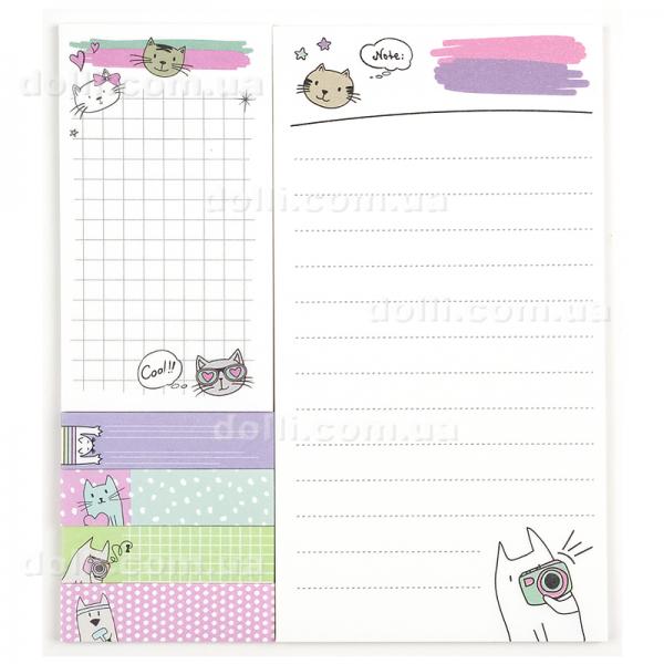 Блок паперу з клейким шаром Kite Cats K21-299-2, набір