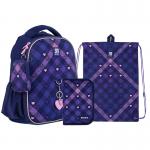 Шкільний набір Kite Check and Hearts SET_K24-555S-1 (рюкзак, пенал, сумка)