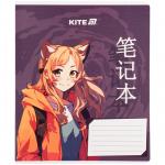 Тетрадь школьная Kite Anime K25-236-1, 18 листов, клетка