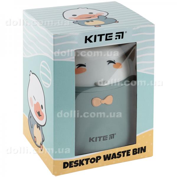 Настольный контейнер для мусора Kite K24-010-1, серо-зеленый