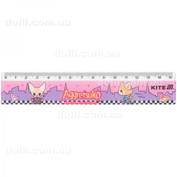 Линейка пластиковая Kite Aggretsuko AR25-090, 15 см