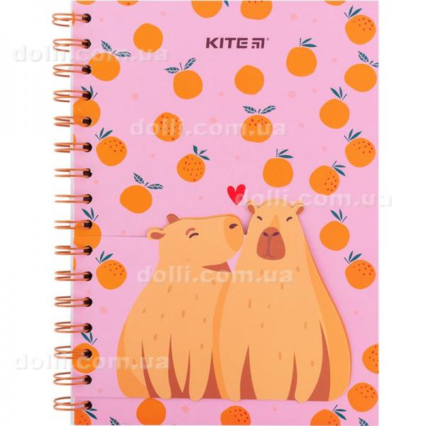 Блокнот з закладками з липким шаром Kite Capybara K24-191-4 , А5, 80 аркушів, клітинка