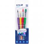 Набор кистей с грипом Kite Creative K-334-1 (синтетика круглые 2, 6, 10, плоская 12)
