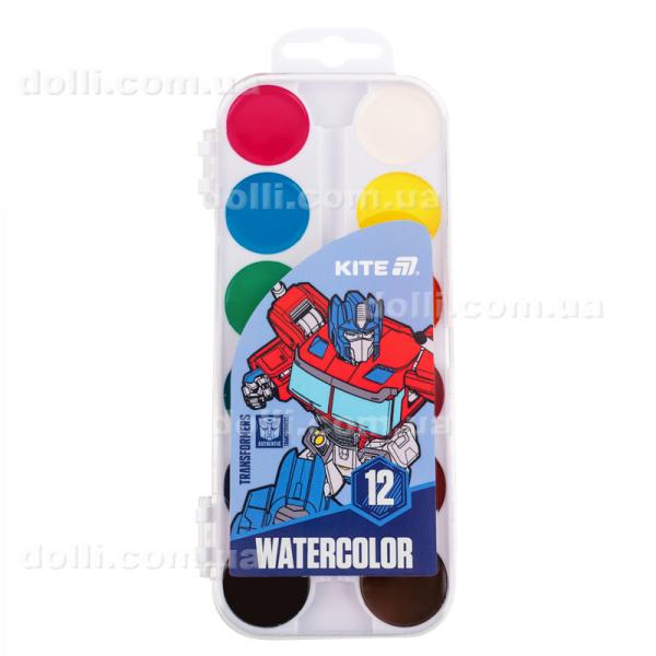 Фарби акварельні Kite Transformers TF25-061, 12 кольорів