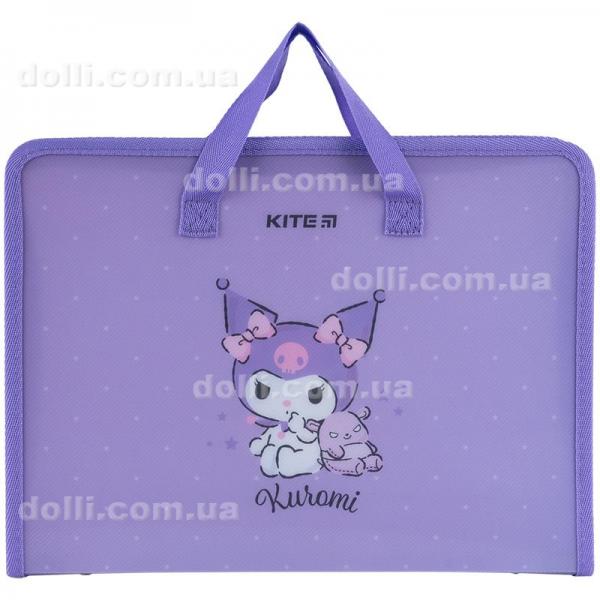 Папка-портфель на молнии Kite Kuromi HK24-202, 1 отделение, A4