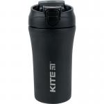 Термокружка с трубочкой Kite K22-457-01, 400 мл, черная