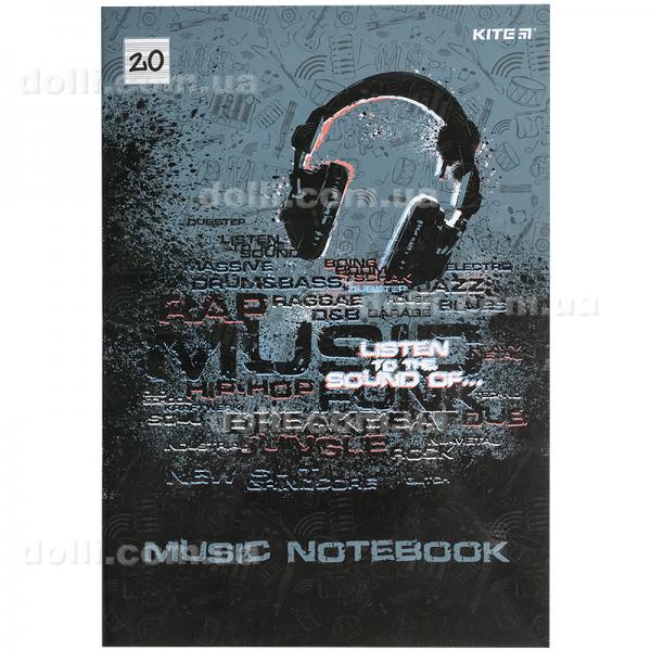 Тетрадь для нот Kite Listen to the sound K21-404, A4, 20 листов