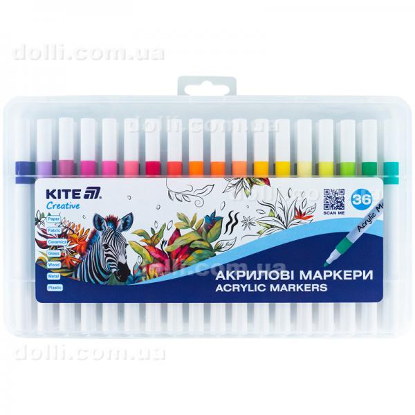 Маркери акрилові Kite Creative K-1158, набір 36 шт.