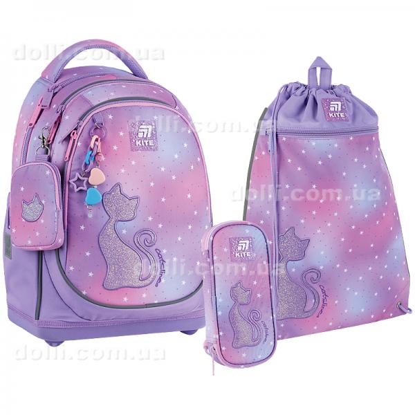 Шкільний набір Kite Education Catsline SET_K25-724S-2 (рюкзак, пенал, сумка)
