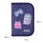 Пенал без наполнения Kite Pixel Love K24-622-5, 1 отделение, 2 отворота