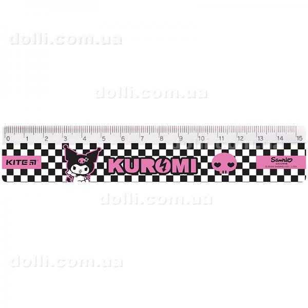 Линейка пластиковая Kite Kuromi HK24-090-1, 15 см