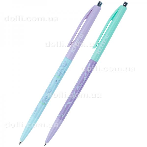 Ручка кулькова автоматична Kite Flowers K21-361-2, синя