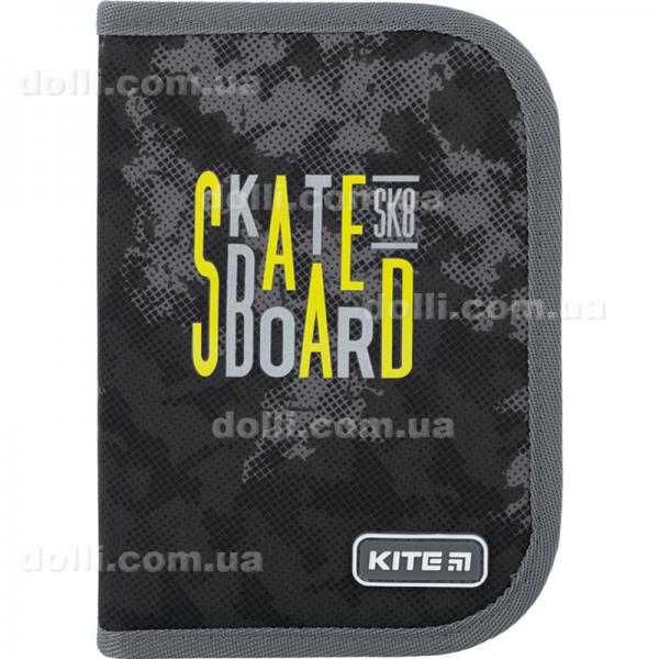 Пенал с наполнением Kite Skateboard K22-622H-6, 1 отделение, 2 отворота