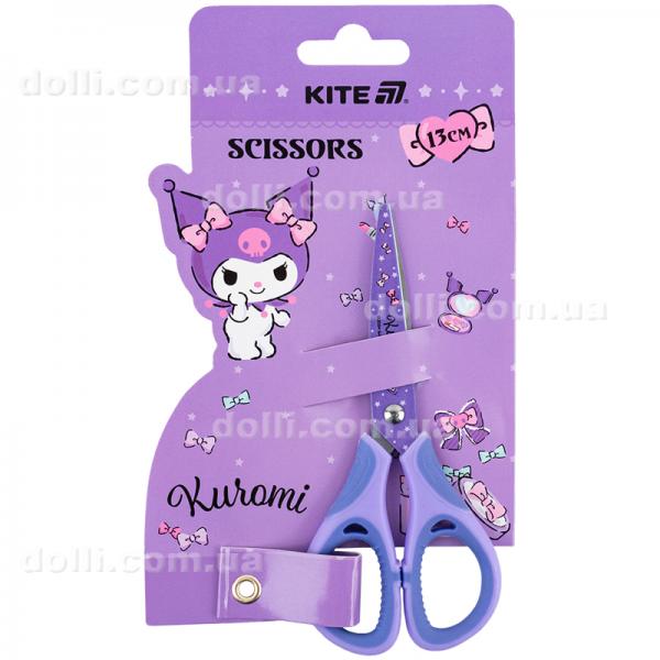 Ножницы детские с резиновыми вставками и рисунком на лезвии Kite Kuromi HK25-148, 13 см