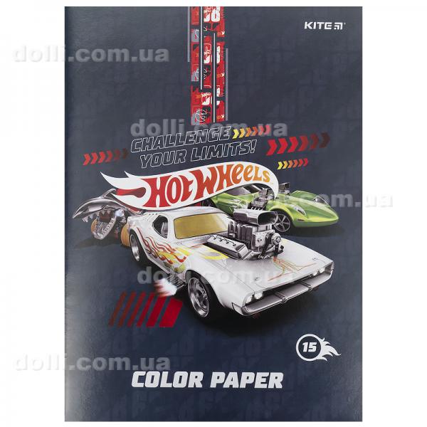 Папір кольоровий двосторонній Kite Hot Wheels HW21-250