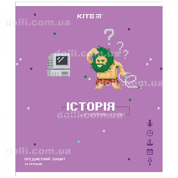 Зошит предметн. 48 арк.,кл., гібр лак з УФ, Pixel, історія K21-240-12