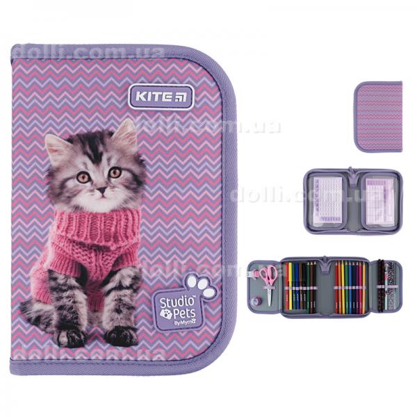 Пенал с наполнением Kite Studio Pets SP24-622H-1, 1 отделение, 2 отворота