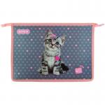 Папка на молнии Kite Studio Pets SP23-428, A4+