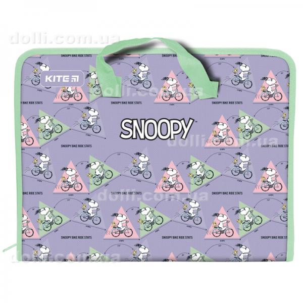 Папка-портфель на блискавці Kite Snoopy SN22-202, 1 відділення, A4