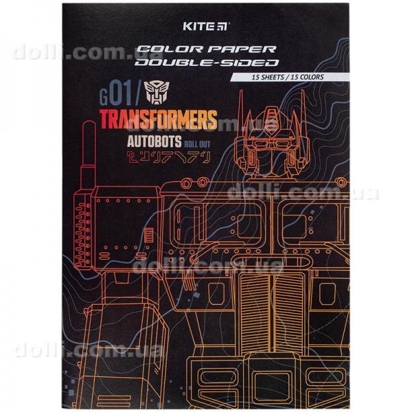 Бумага цветная двусторонняя Kite Transformers TF24-250, А4