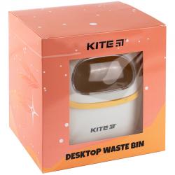 Настільний контейнер для сміття Kite K24-009-8, біло-помаранчевий