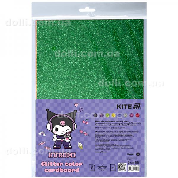 Картон кольоровий з гліттером Kite Kuromi HK24-422, А4