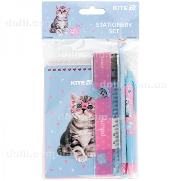 Набор канцелярии Kite Studio Pets SP25-S03, 4 предмета