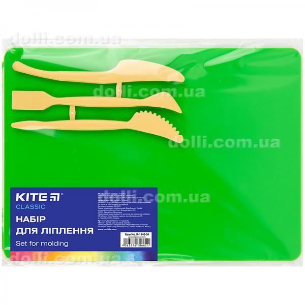 Набор для лепки Kite Classic K-1140-04 (доска + 3 стеки), зеленый