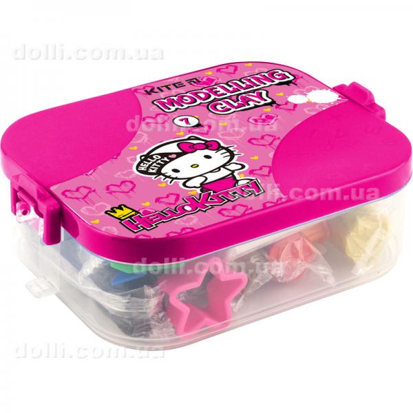 Пластилін у боксі Kite Hello Kitty HK22-080, 7 кольорів + 8 інструментів, 380 г