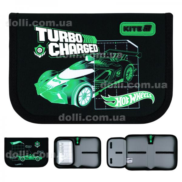 Пенал без наповнення Kite Hot Wheels HW26-621, 1 відділення, 1 відворот