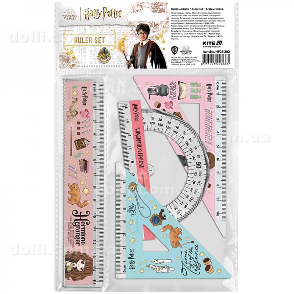 Набор: линейка 15 см, 2 угольника, транспортир Kite Harry Potter HP25-282