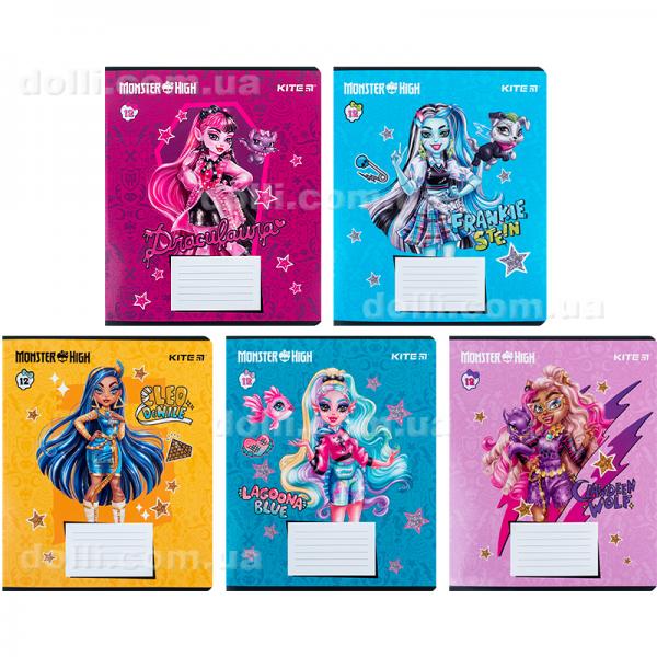 Тетрадь школьная Kite Monster High MH24-234, 12 листов, в линию